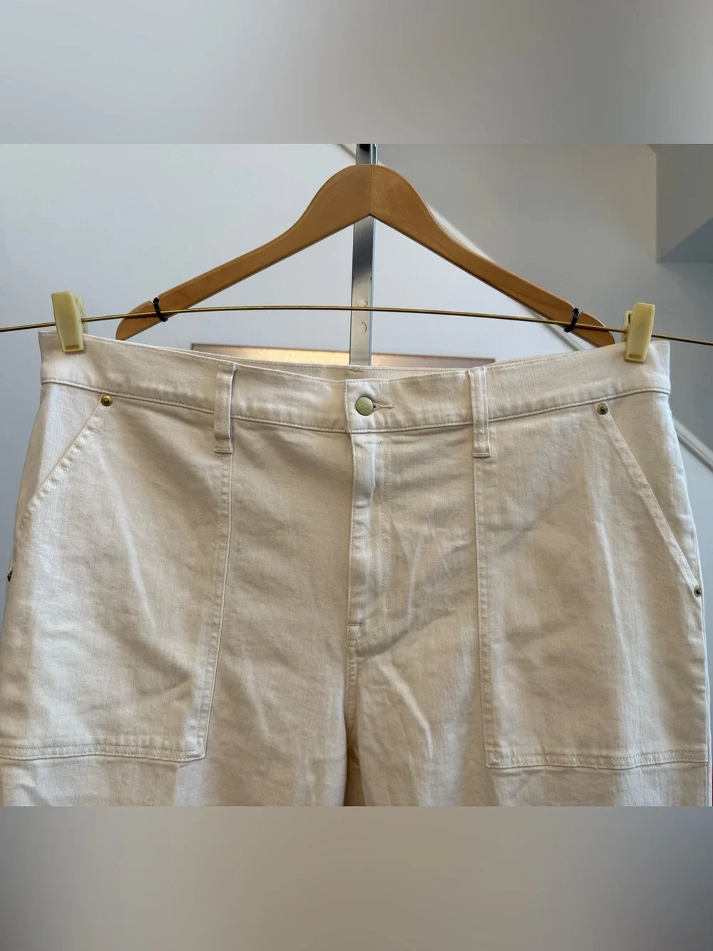❣️🆕J.CREW Camp-pocket Wide-leg Jeans in Ecru Wash Shade $158 MSRP❣️